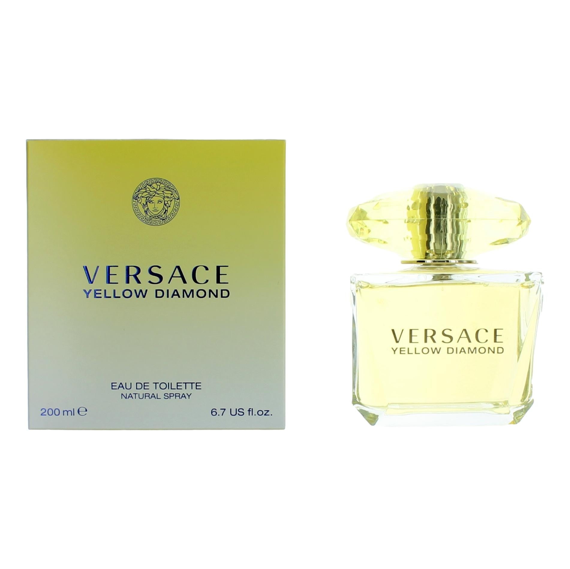 Bottle of Versace Yellow Diamond by Versace, 6.7 oz Eau De Toilette Spray for Women
